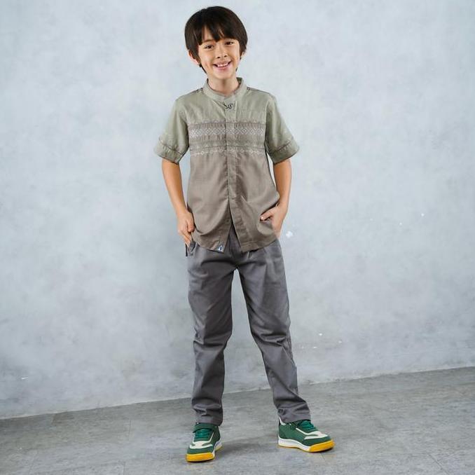 baju koko anak alachwan IKHRAM BEE MIX HIJAU SAGE KIDS couple