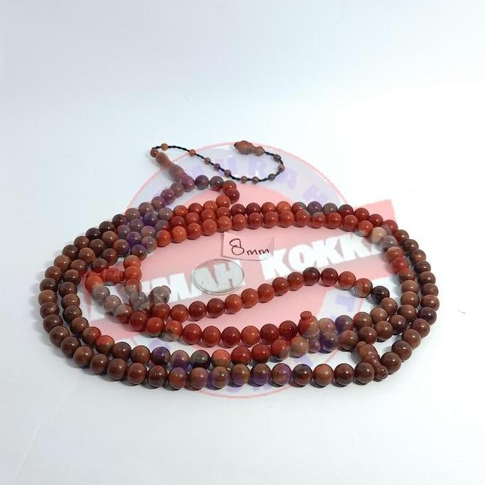tasbih 165 kokka kaukah kaokah kokkah tijani 8mm coklat