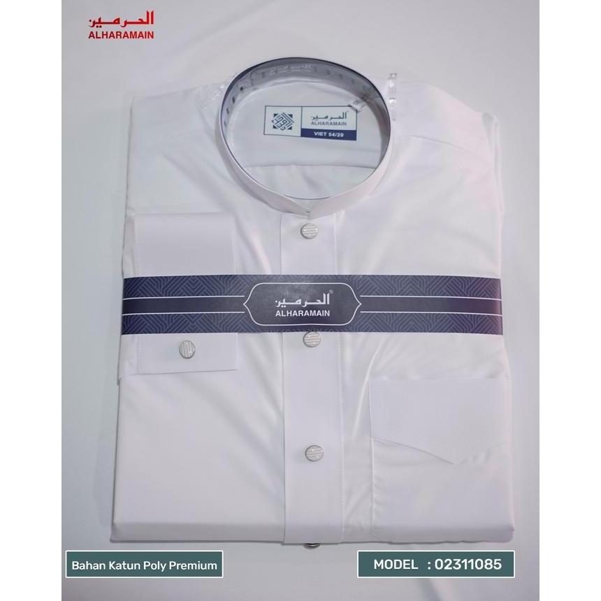 AL Haramain Series Slimfit Polyester Katun Thobe Hamzah Jubah / Gamis Pria Dewasa (1) | Putih