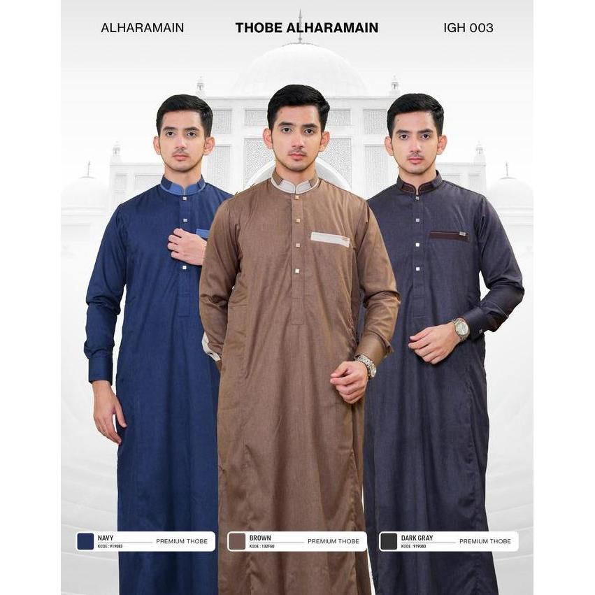 AL Haramain Jubah / Gamis Pria Remaja & Dewasa Premium Wol (H 003) | Navy | Coklat Tua | Coklat Kopi