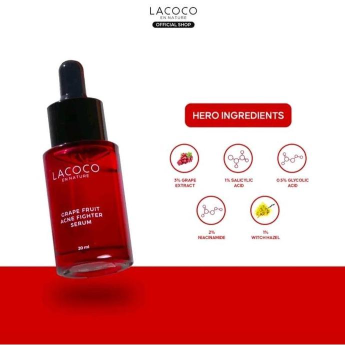 Promo Lacoco Fighter Acne Serum | Lacoco Serum Jerawat 20 Ml