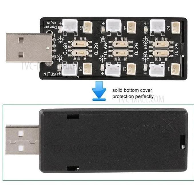 Lansungkirim- Charger Baterai Batre Battery Lipo 1S Lipo Usb 1S Lihv 6Channel 3.7V