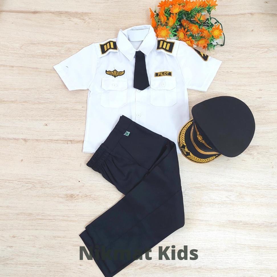 Baju Pilot Anak Laki Laki Seragam Profesi Pilot Pesawat Anak Kostum Pilot Baju Karnaval Tk Paud