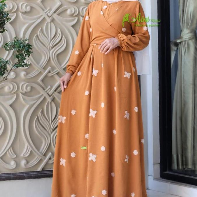Homedress Crincle pompom//Gamis Crincle//Gamis New aini modiste Crinkle Gamis