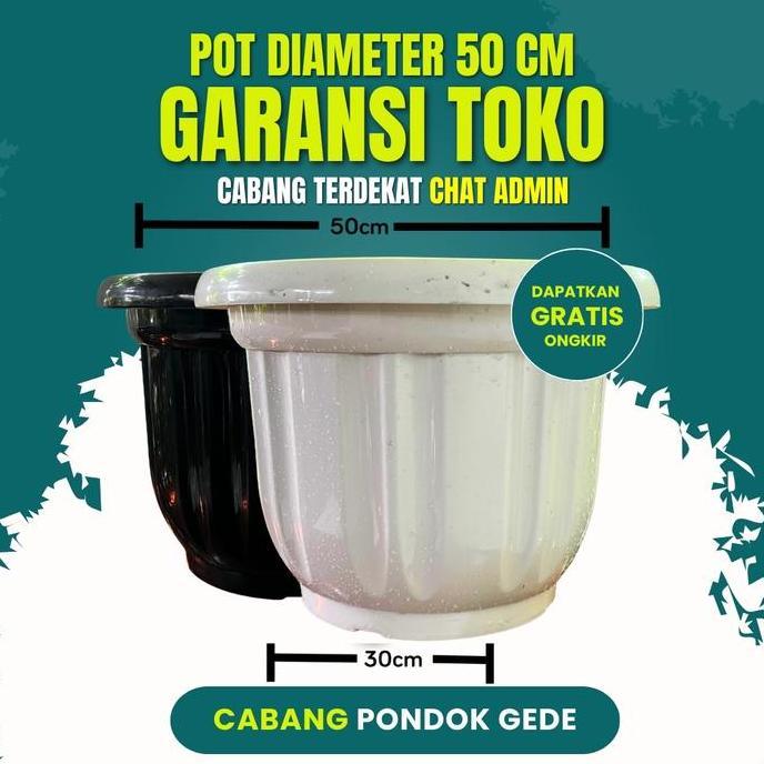 Tmn- Lokasi Pondok Gede Grosir Pot 50 Cm Hitam Bunga Tambulapot
