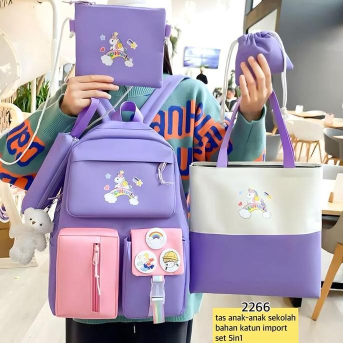 Tas / Tas Anak Sekolah Import / Tas Import / Tas Anak Kekinian Sekolah / Tas 5In1 Sekolah / Tas Keki
