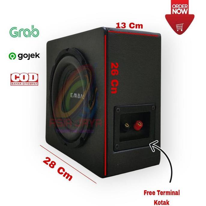 Paket Combo Subwoofer Kolong Pasif Speaker Embassy ES 844 8 inch terlaris