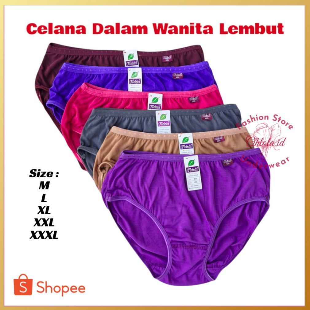 6 Pcs Celana Dalam Wanita Remaja Lembut CD Katun Polos