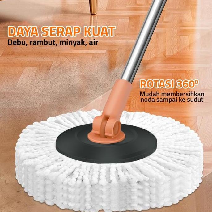 Promo Ready Stok Gm Bear Pel Lantai Putar Spin Mop 2250 - Ultra Mop Aclima Pelan Lantai Mini Dark Gr