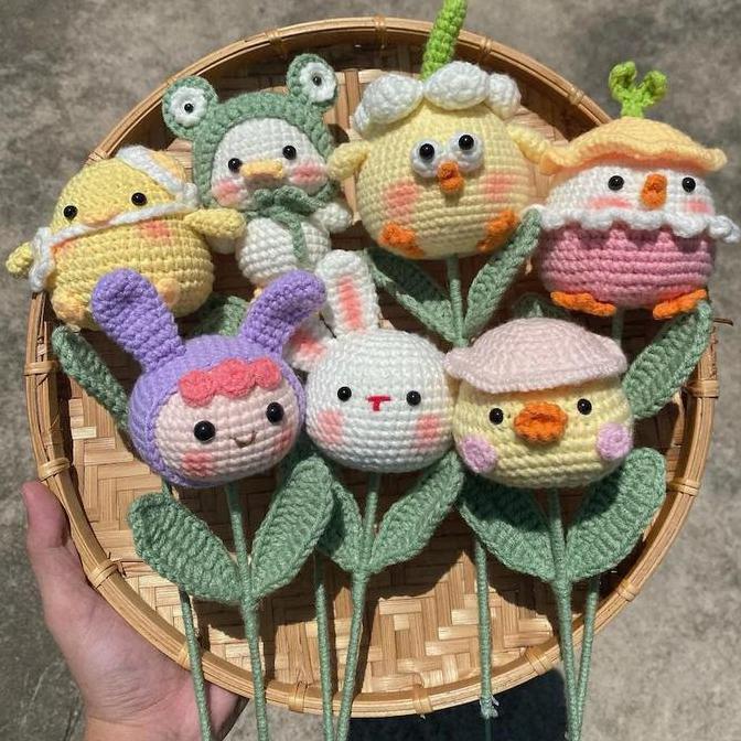 bouquet bunga amigurumi/ buket bunga carakter amigurumi
