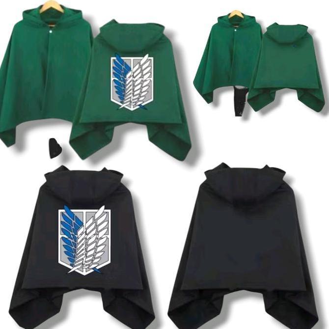 Cosplay Attack on Titan AOT Eren yeager Bat wing Jubah Anime