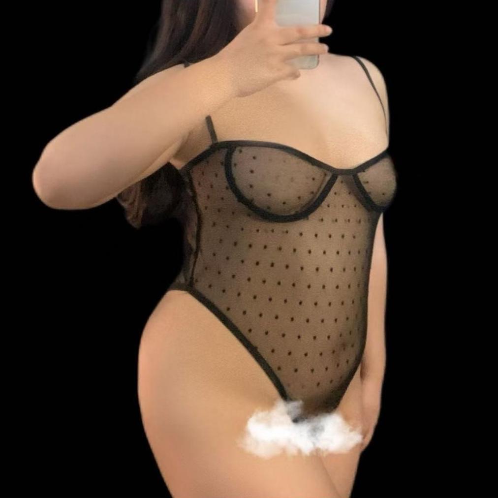 local delivery jumbo Bodysuit Open Crotch Bodysuit baju tidur jumbo transparan can wear to 100kg