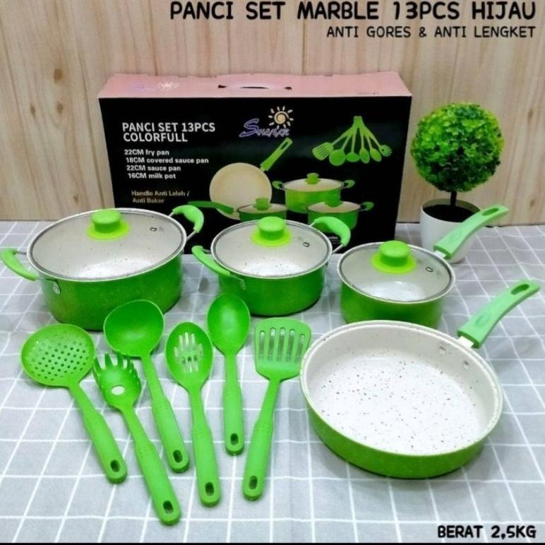 DISKON PANCI WAJAN SET COOKWARE 13 PCS AKI STAINLESS STEEL