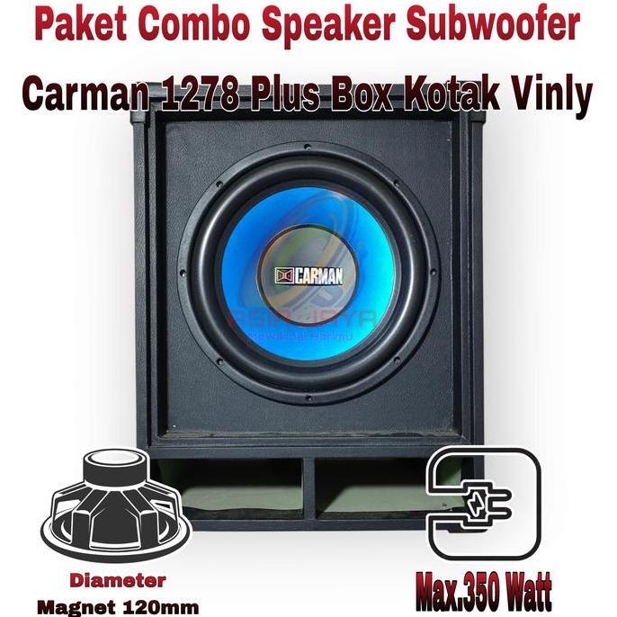 Paket Combo Speaker Subwoofer Pasif 12 Inch CARMAN 1278 Plus Box Kotak Vinyl 12 inch terlaris