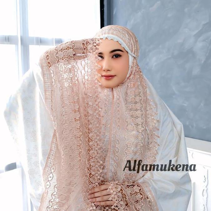 Mukena dewasa katun foil renda mewah jumbo