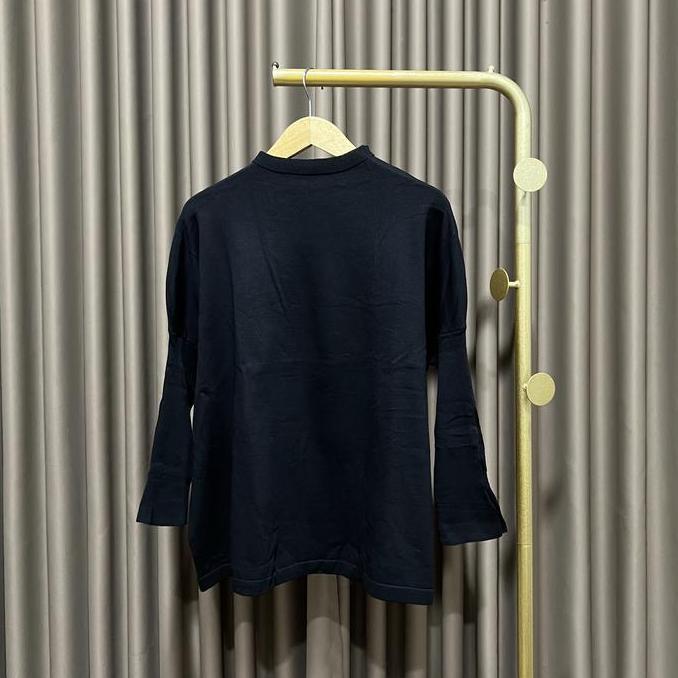 Coovi  Elodie Tunik Knit Oversize Gold Button - Atasan Tunik Wanita Lengan Panjang Polos Knitwear Ra