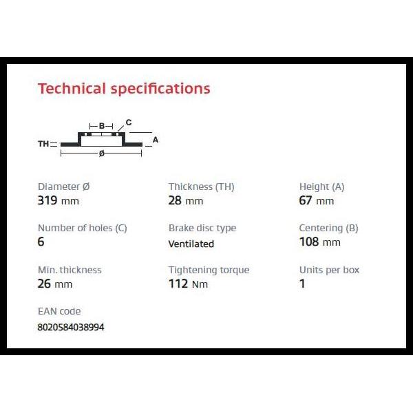 DISKON DISC BRAKE FORTUNER VNT 4X4 BREMBO FRONT BRAKE DISC PIRINGAN REM DEPAN FORTUNER VNT 