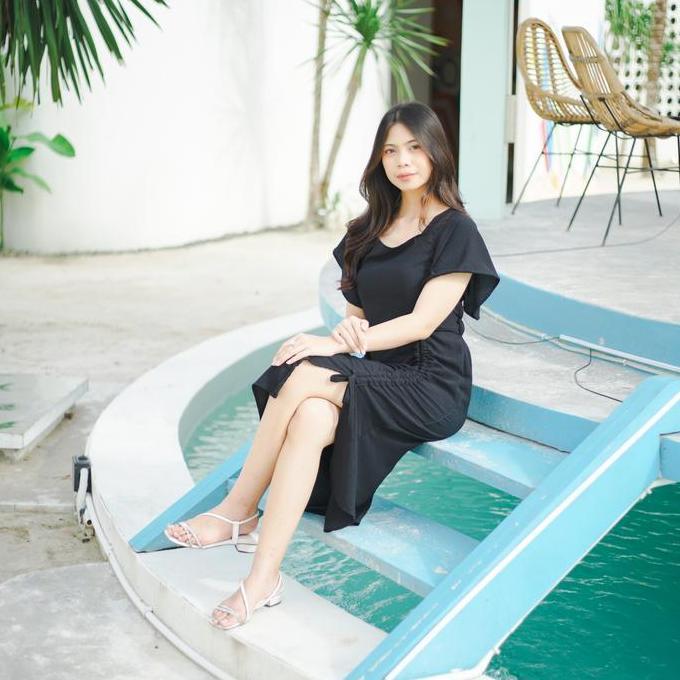 DB - Elsa Serut Paha Cringkle LD 110cm [ Daster Wanita Kekinian - Bisa COD ] Simple Elegan Dress Mid