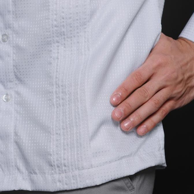 Casella Baju Koko Lengan Panjang Pleats Design | Baju Koko Putih