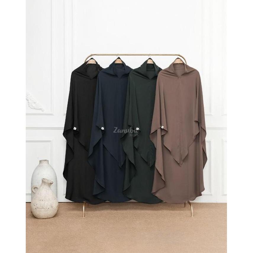 Jamilah Ied Series by Zanuba Jilbabsyarie Raya Couple Gamis Abaya Set Khimar Gamis Abaya Syari Lebar