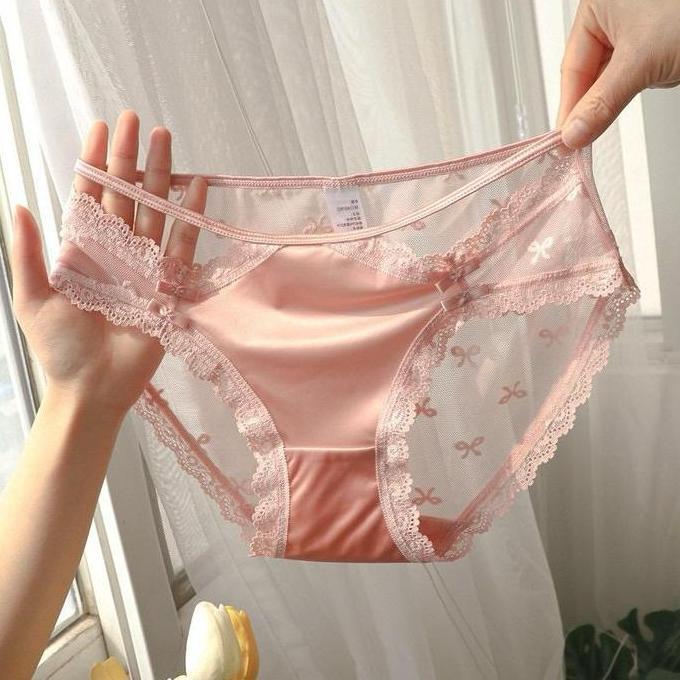 JD126 CD Wanita Celana Dalam Satin y Soft Motif Pita Ribbon Kualitas Bagus Pendek Dewasa