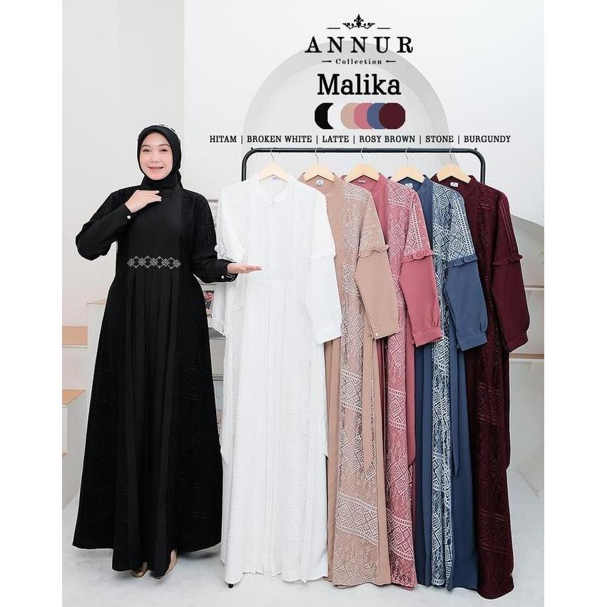 MALIKA DRESS BRUKAT ANNUR , GAMIS KONDANGAN , DRESS KEKINIAN , GAMIS SYARI, GAMIS BRUKAT