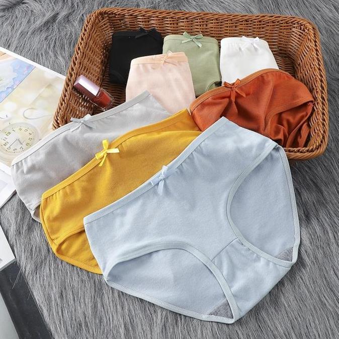 Celana Dalam Wanita Polos A05 Motif Pita Kecil Lembut Halus Tali Karet Elastis Tidak Pengap atau Pan