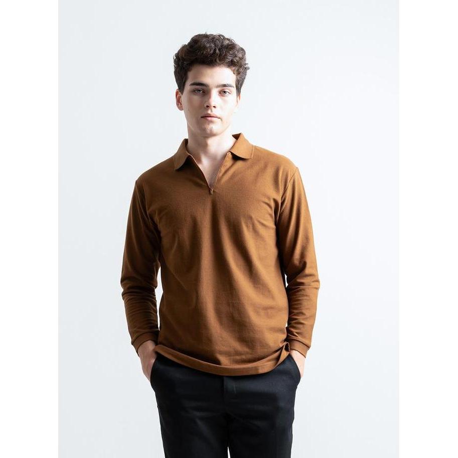 HSRM - Pozi Polo Zipper Long Sleeve | Kaos Polo Pria Lengan Panjang