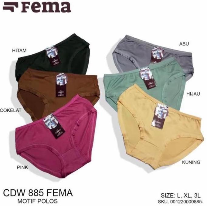 Cd Wanita Fema 885 Polos Celana Dalam Wanita Dewasa Fema Lusinan Murah - HL0571
