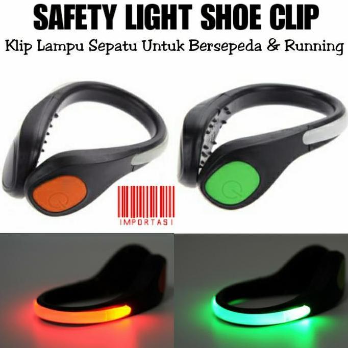 Cycle- Led Flashing Safety Light Shoe Clip Sepeda Running Jogging Sepatu