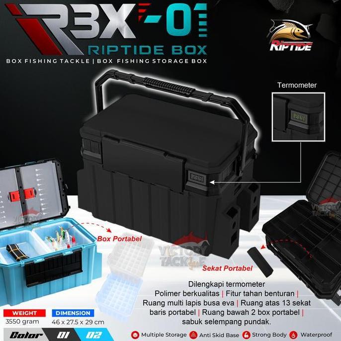 BEBAS ONGKIR - RIPTIDE BOX RBX-01 TACKLE BOX PANCING BOX PERALATAN UMPAN PANCING Lure
