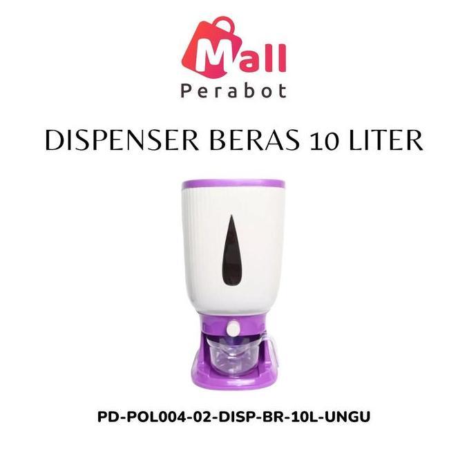 Mall Perabot AFF | Dispenser Beras 10 Liter | Wadah Penyimpanan Beras Otomatis | Rice Dispencer Temp