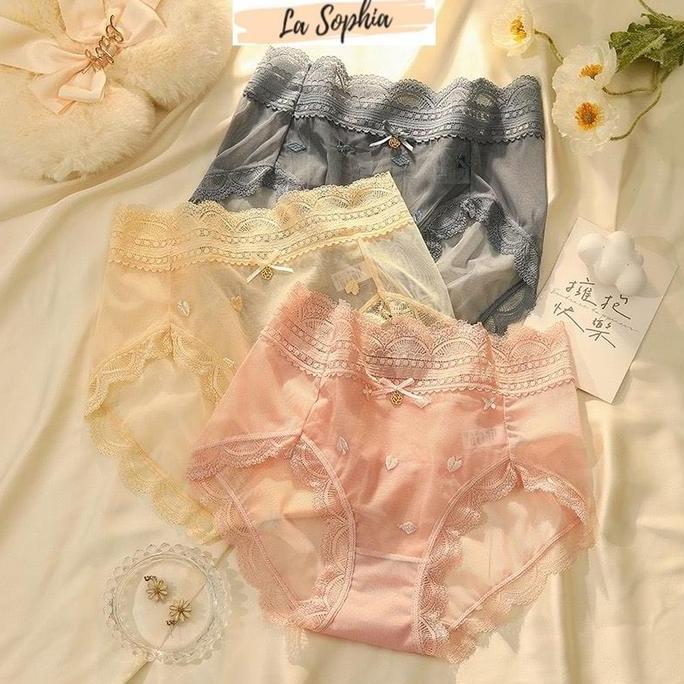 Celana Dalam Wanita Renda Bordir Pertengahan Pinggang 059