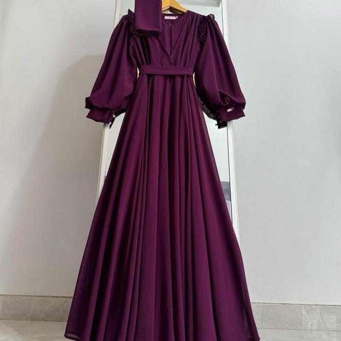 Anisha gamis lebaran set hijab by daily ukhti boutique