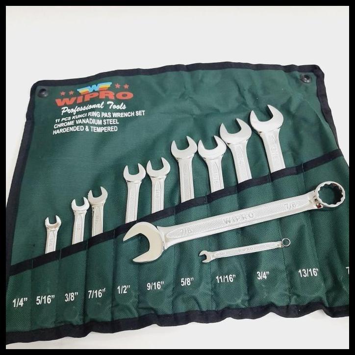 TERLARIS KUNCI RING PAS SET 1/4" - 7/8" 11PCS WIPRO 