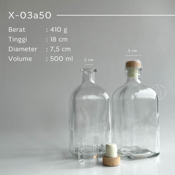 Botol kaca liquor square bottle - botol kaca liquor kotak- tutup cork
