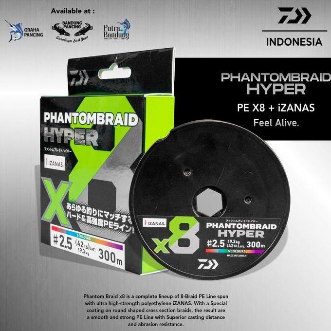 PE DAIWA PHANTOM BRAID HYPERX8 200M & 300M