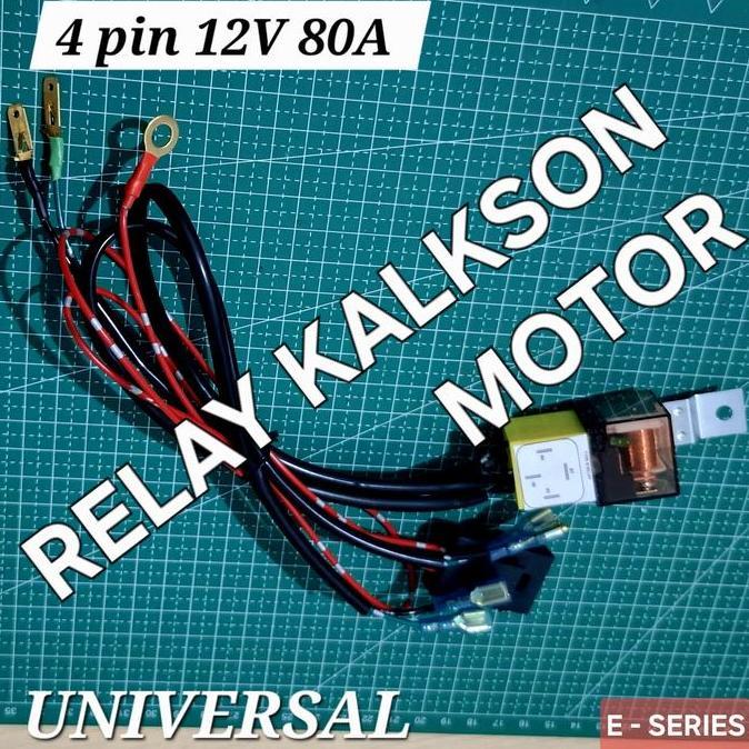 DE184 >> Kabel set relay Klakson motor 12v 80A 4 pin Universal Wiring Harness booster kit horn Doubl