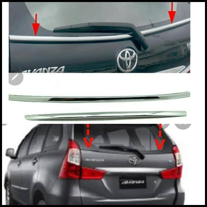 TERMURAH LIST LIS KACA PINTU BAGASI BELAKANG FULL CHROME TOYOTA ALL NEW AVANZA / ALL NEW XENIA 2012-