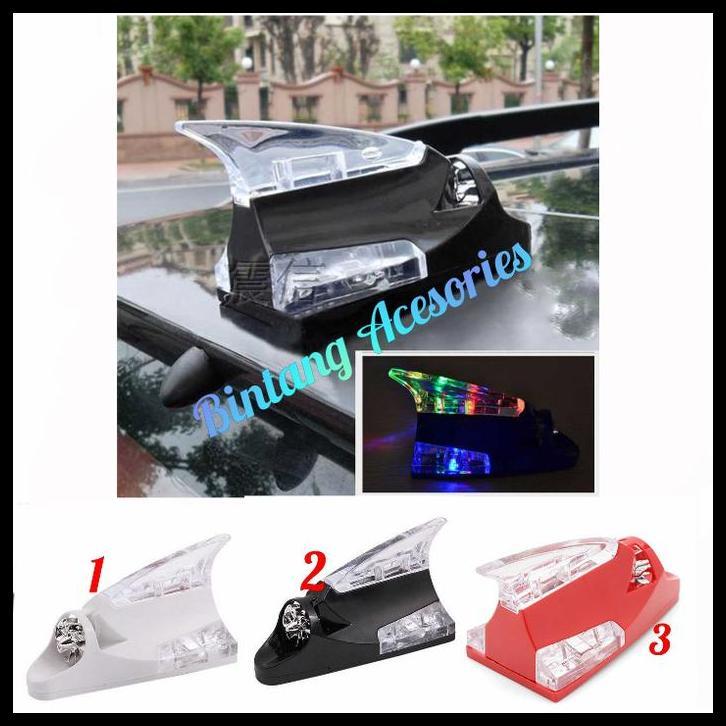 TERBARU ANTENA SIRIP HIU LED MOBIL BIANTE TENAGA ANGIN 