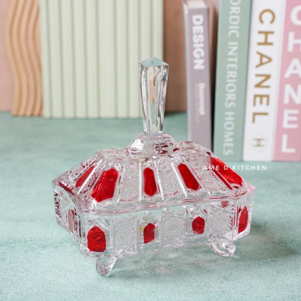 Toples Bijian Kristal Segi Panjang Kaca 2 Warna