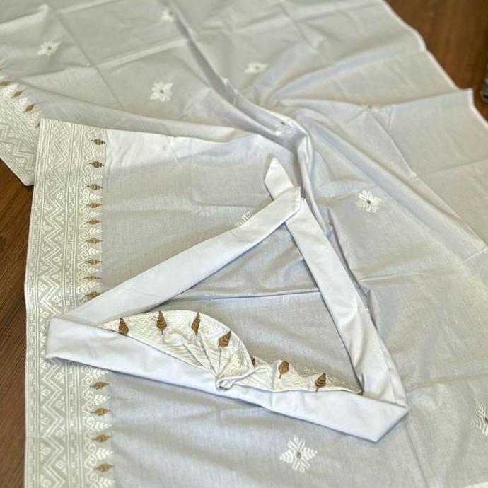 SET SAPUT UDENG BORDIR PUTIH TEB