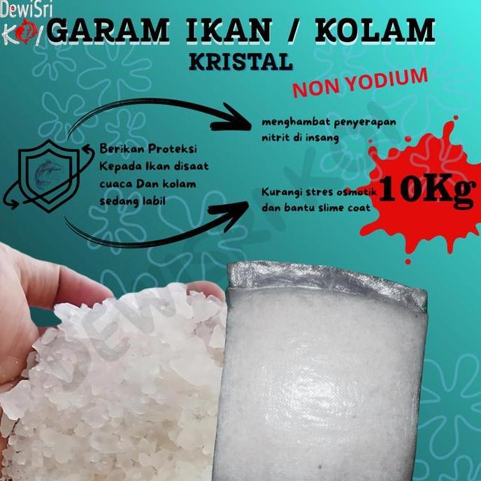 Garam Ikan/Kolam Koi Kristal Non Yodium 10Kg Cepat Larut