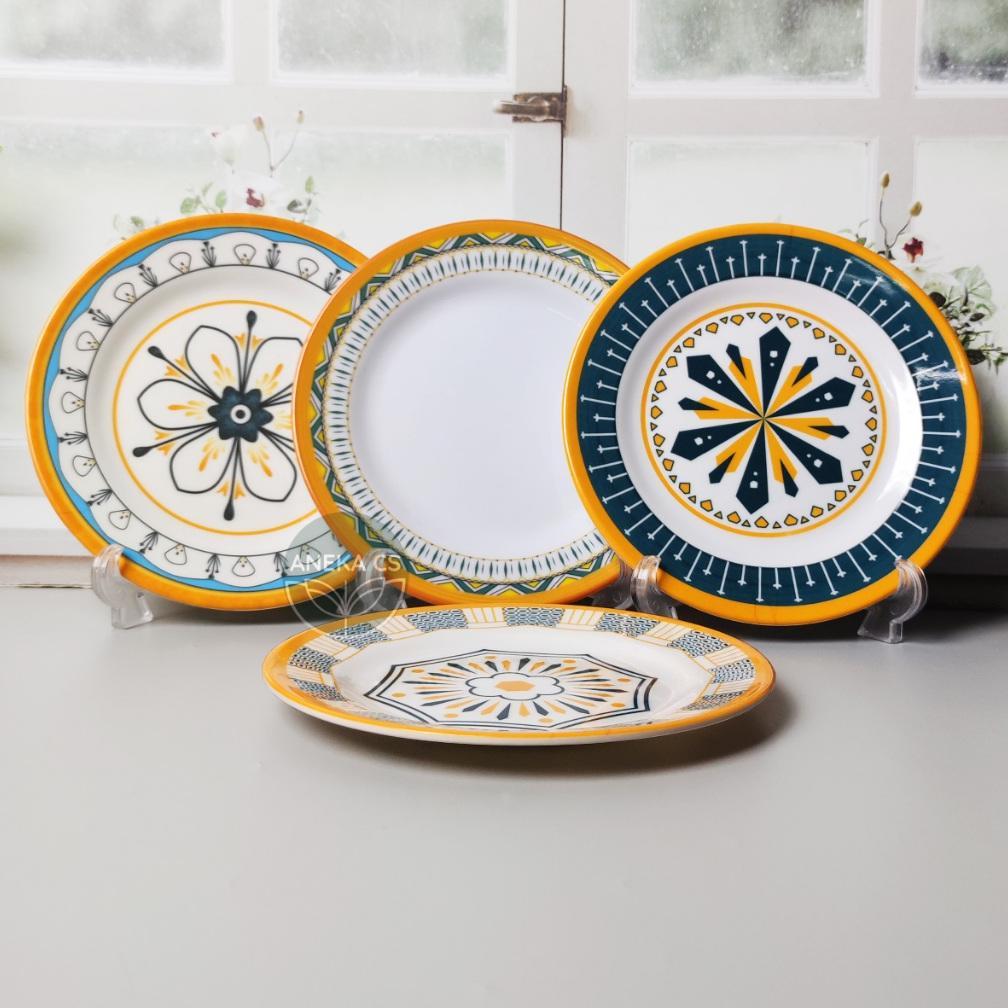 Piring Melamin Estetik 8 inch - Piring Aesthetic - Piring Ceper - Piring Saji - Piring Motif - P2808