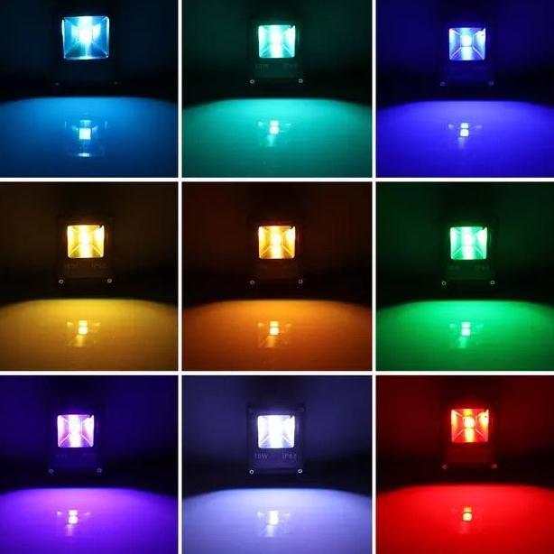 Allthebest- Lampu Sorot Led RGB 10w 10 watt MURNI EMICO Lapangan Remote