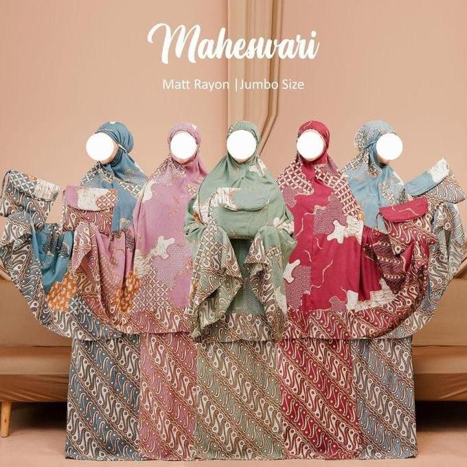 MUKENA RAYON WHITE BATIK LUSITA JUMBOy Setelan Atasan & Bawahan Bali Katun Muslim Panjang Nyaman Baw