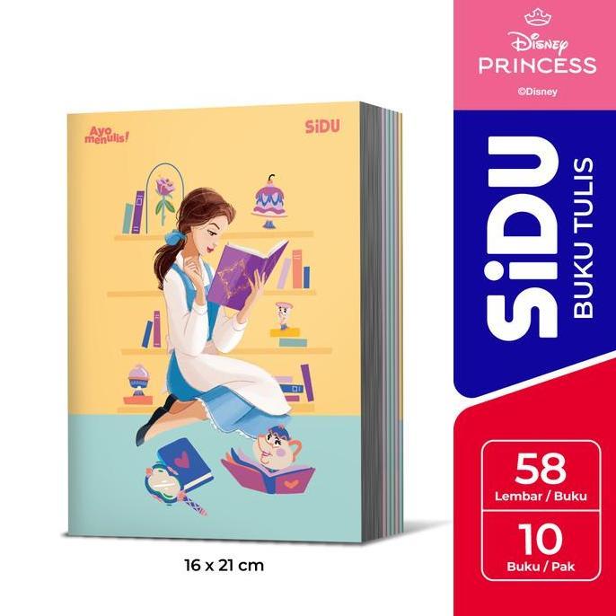 Bukubuku- Sidu  Buku Tulis Disney Princess 58 Lembar - 10 Buku Sdu Eb 58 Pri