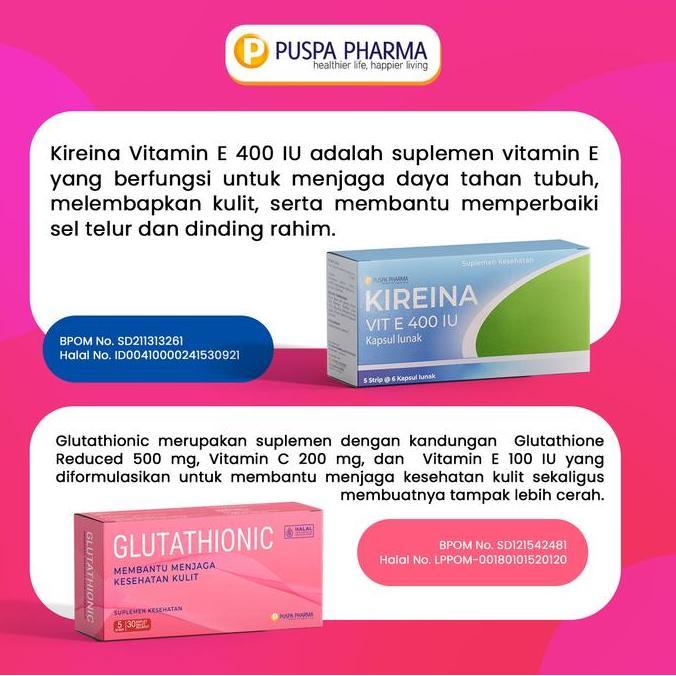 Bisabanget- Paket Beauty - Glutathione 500Mg - Vit C 200Mg - Vitamin E 400Iu - Mencerahkan & Melemba