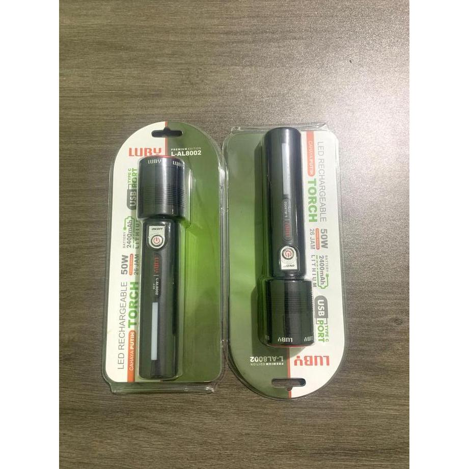 Lightfast- Luby L-Al8001 30W/L-Al8002 50W/L-Al8003 35W Senter Led Rechargeable Torch Cahaya Putih Se