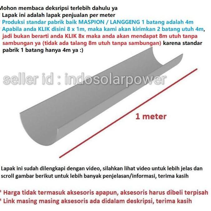 Gasajaya- Langgeng Per Meter Talang Air Pvc 6" 6 Inch Setengah Lingkaran Rg-6 Langgeng6